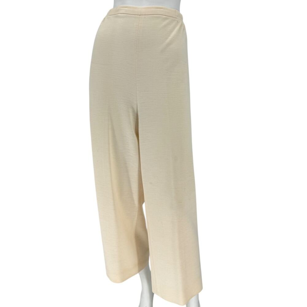Caroline Rose Cream Elastic-Waist Pull-On Pants – Size XL
